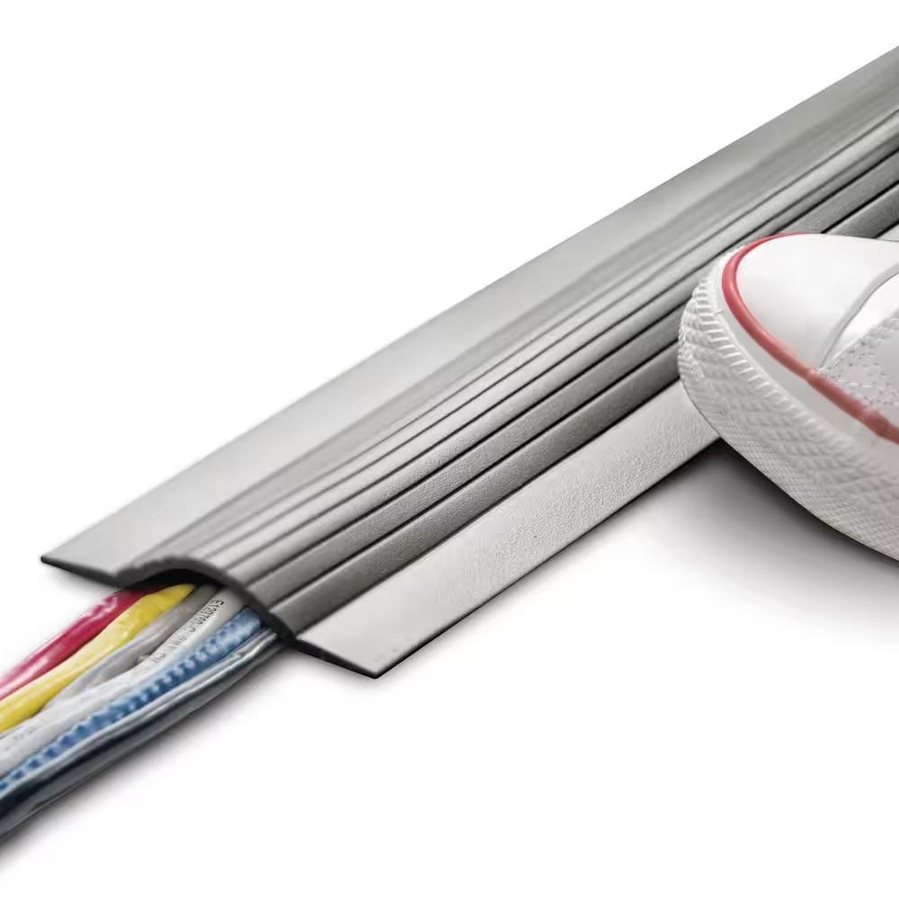 AUCT 17306 - 5 ft. Cable Blanket Low Profile Cord Cover and Protector for Floor in Grey - Image 2