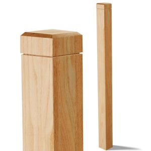 AUCT 16468 - $88 CroBlissful 3.5" x 3.5" x 48" Solid Red Oak Stair Newel Post with a Single Groove Notc