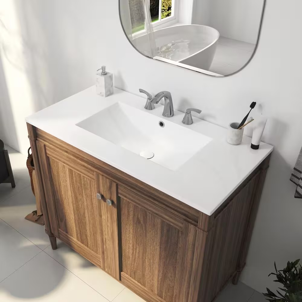 AUCT 14449 - $185 Tucson 36 in. W x 18 in. D Vitreous China Single Sink V