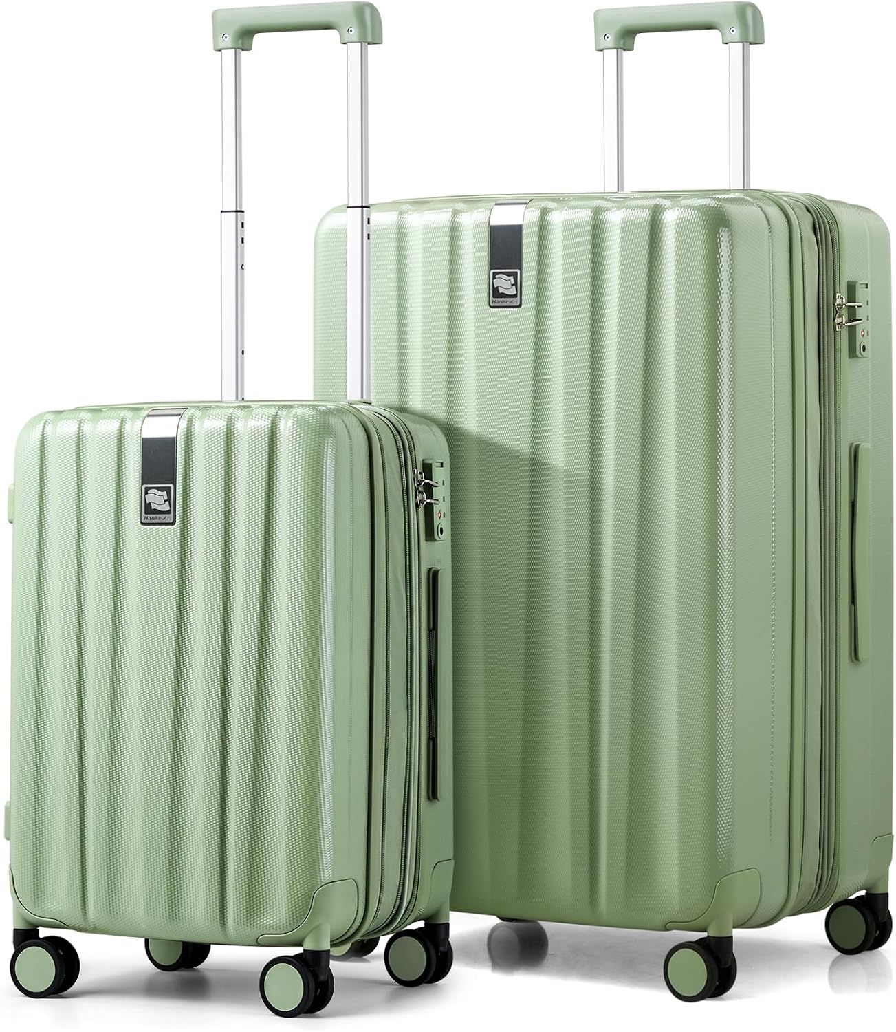 AUCT 15659 - $127 Hanke Expandable Hard Shell Luggage Sets 2 piece Carry on Luggage with Wheels Suitcas