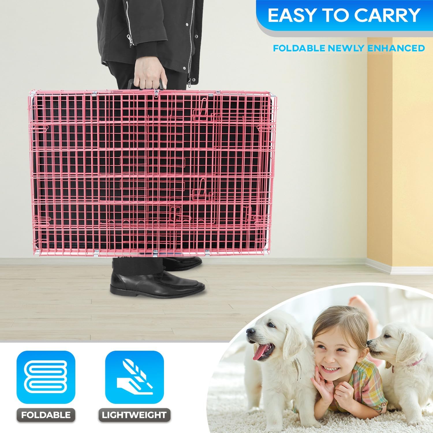 AUCT 14614 - $73 FDW Dog Crate for Small Dogs 18 Inch Folding Metal Wire - Image 4