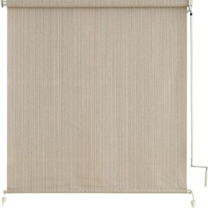 AUCT 14862 - $78 Sunoff Outdoor Roller Shades, Cordless, Sesame, 96" Wx96