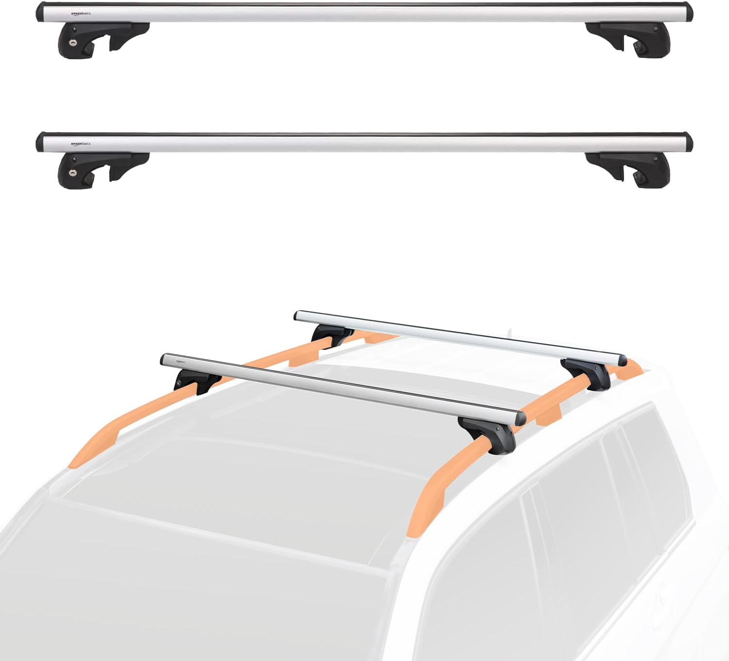 AUCT 16635 - Amazon Basics Cross Rail Roof Rack, 52 inches, Fits up to 46" Spans between Raised Side Ra