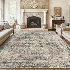 AUCT 14460 - $80 8x10 Area Rugs Washable Rug: Large Vintage Abstract Livi