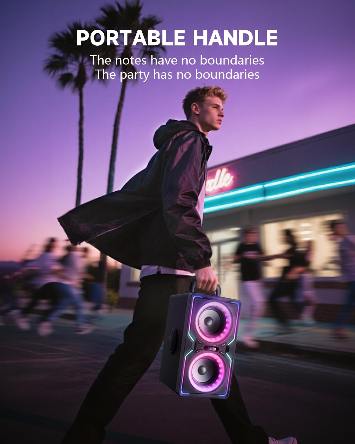 AUCT 16748 - $142 Hotlemon Large Bluetooth Speaker: 240W Peak Powerful Loud Sound with Deep Bass, 15H P - Image 3