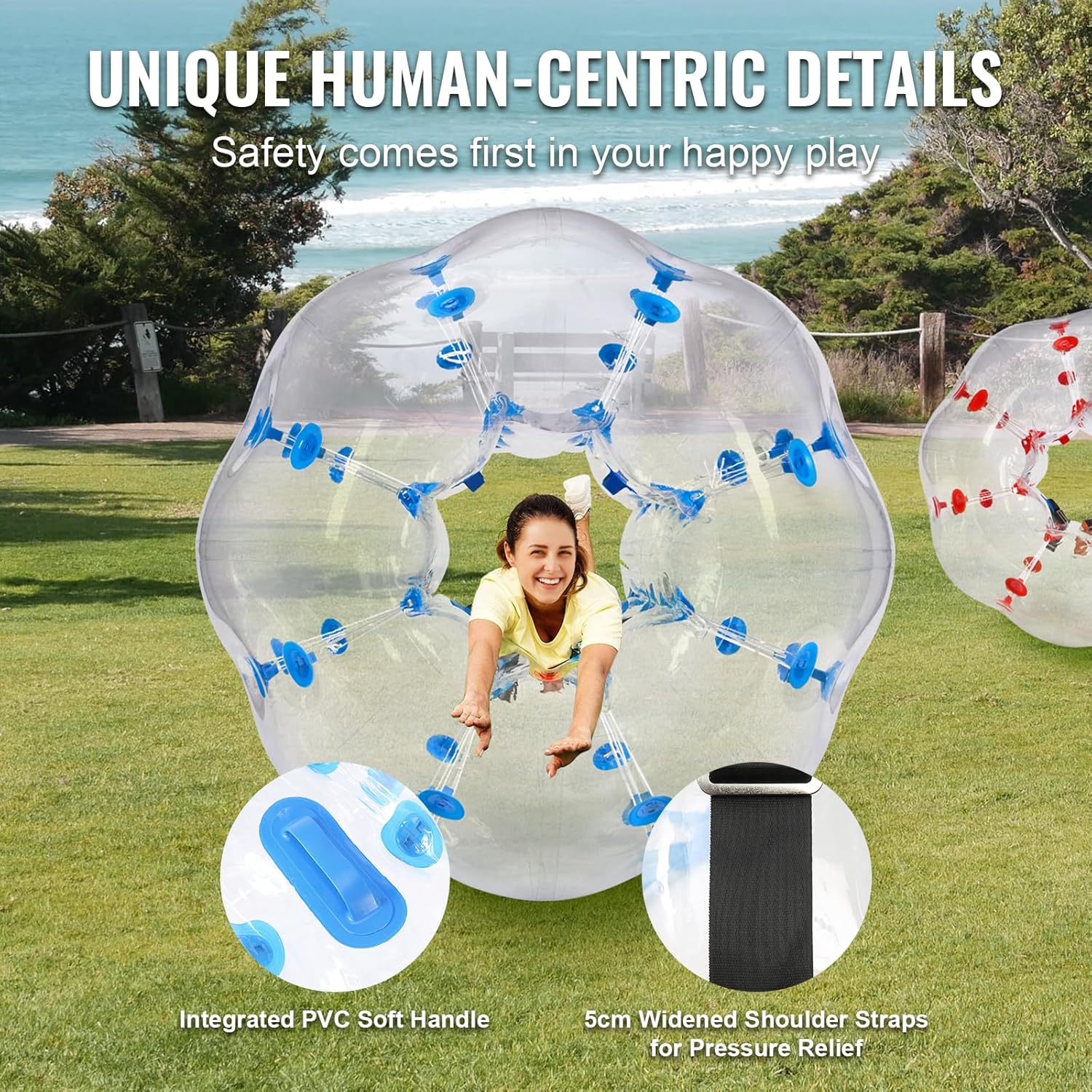 AUCT 14425 - $140 VEVOR Inflatable Bumper Ball 2 Packs; 2FT/3FT/4FT/5FT - Image 4