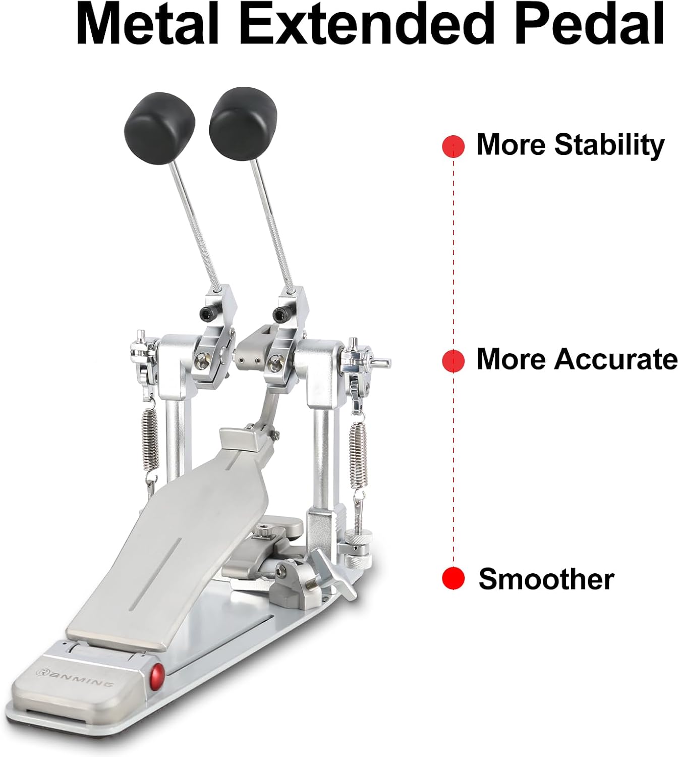 AUCT 16384 - $237 RANMING Double Bass Drum Pedals Direct Drive Bass Drum Pedal Kick Drum Pedal with Two - Image 2