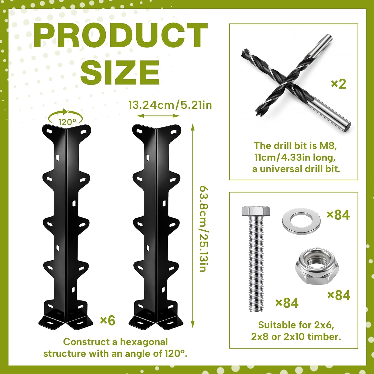 AUCT 14474 - $157 6 Pack Gaga Ball Pit Brackets 25 x 5 Inch 120 Degree He - Image 2