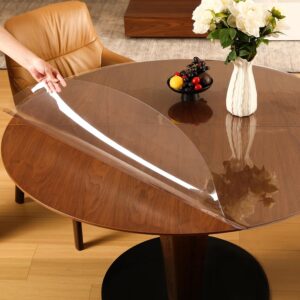 AUCT 14473 - $54 ETECHMART Clear Round Table Cover Protector 48', 2.0mm T