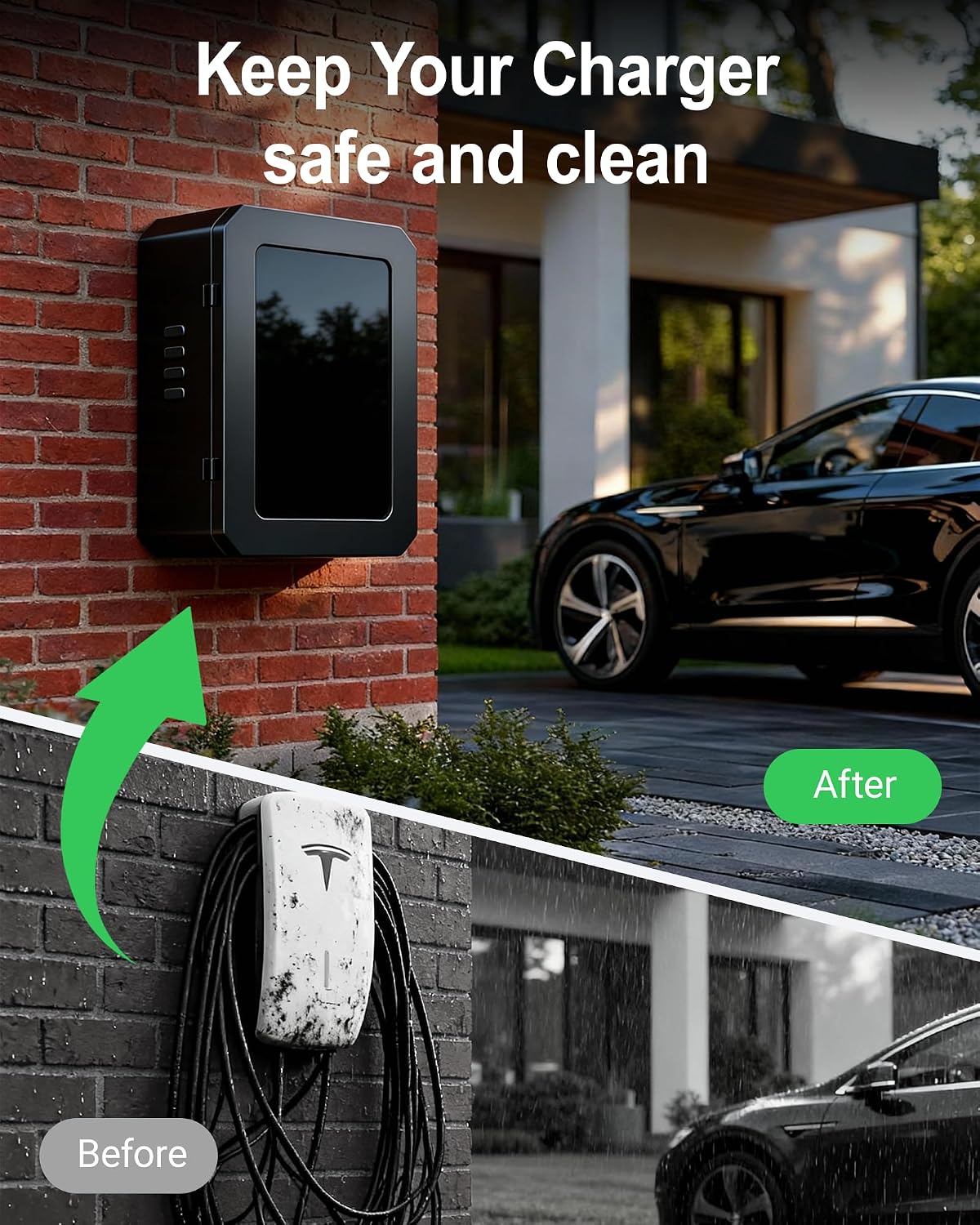 AUCT 17115 - $150 EV Charger Outdoor Enclosure, Charger Station Box for Tesla Wall Charger, Cable Cord - Image 2