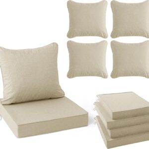AUCT 16485 - $126 Summsun Patio Chair Cushions Set of 4, Faux Linen Outdoor Furniture Cushions, Water R