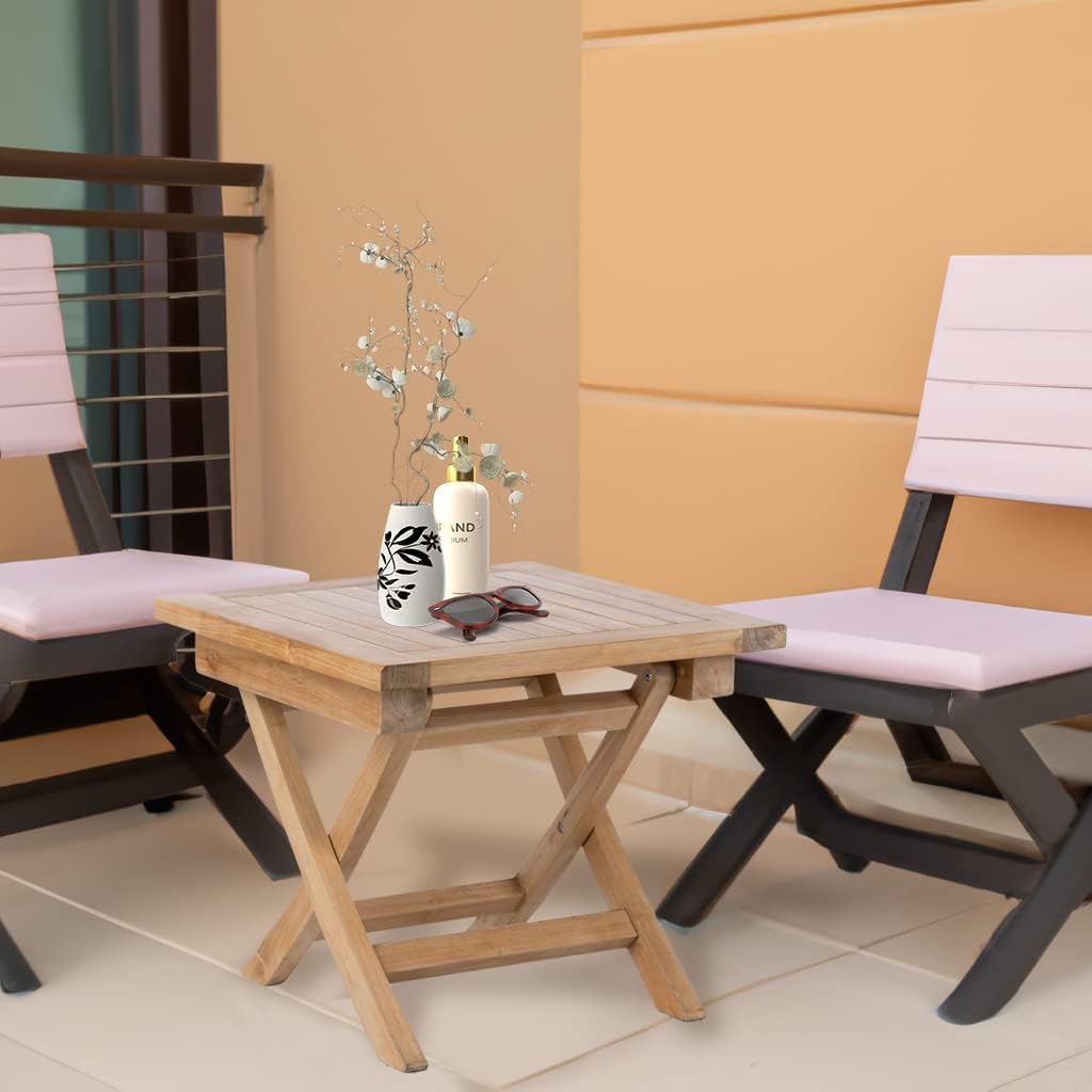 AUCT 14423 - $165 Teak Wood Folding 20"-Inch Outdoor Coffee Table - Perfe - Image 2