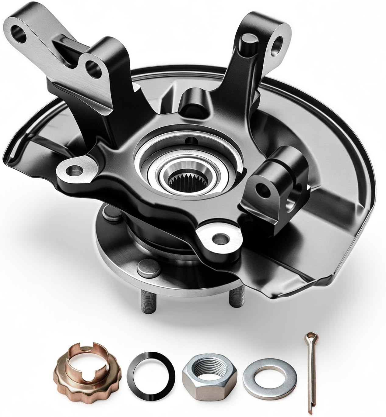 AUCT 15008 - $76 698-411 Front Left Steering Knuckle Hub Bearing Assembly