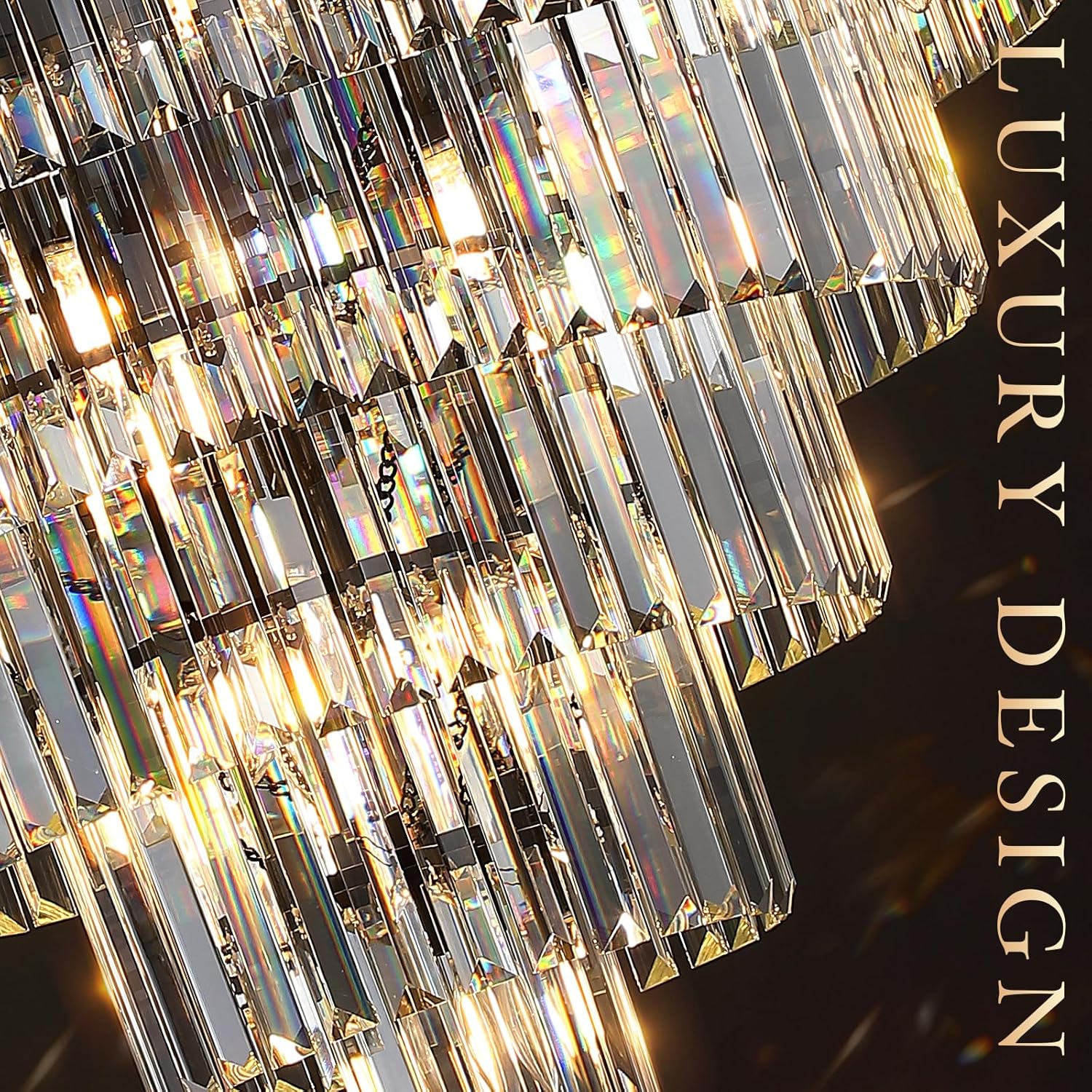 AUCT 14724 - $360 Large Black Crystal Chandeliers 30" Modern Chandelier f - Image 3