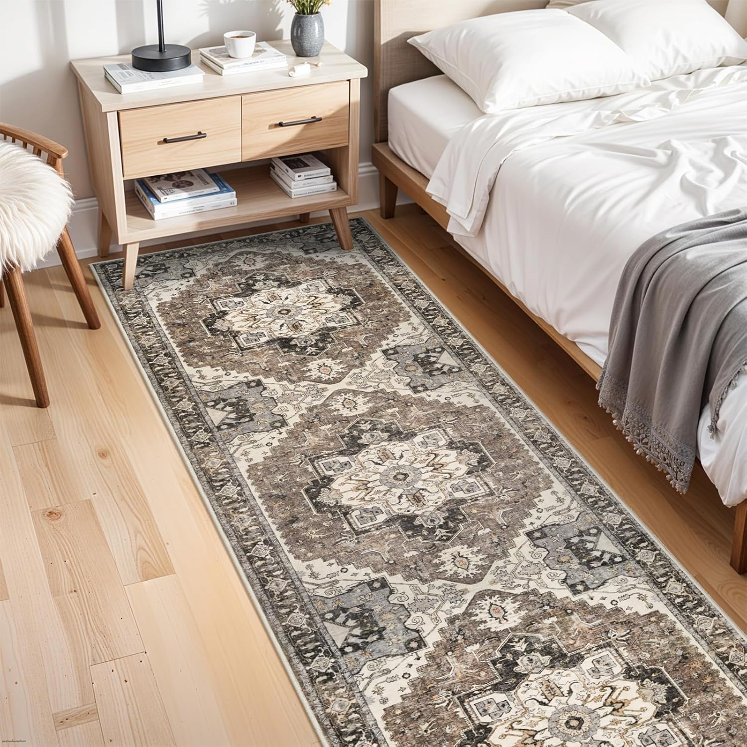 AUCT 14397 - $59 Washable Kitchen Runner Rug - 3x14 Hallway Rug Distresse - Image 3