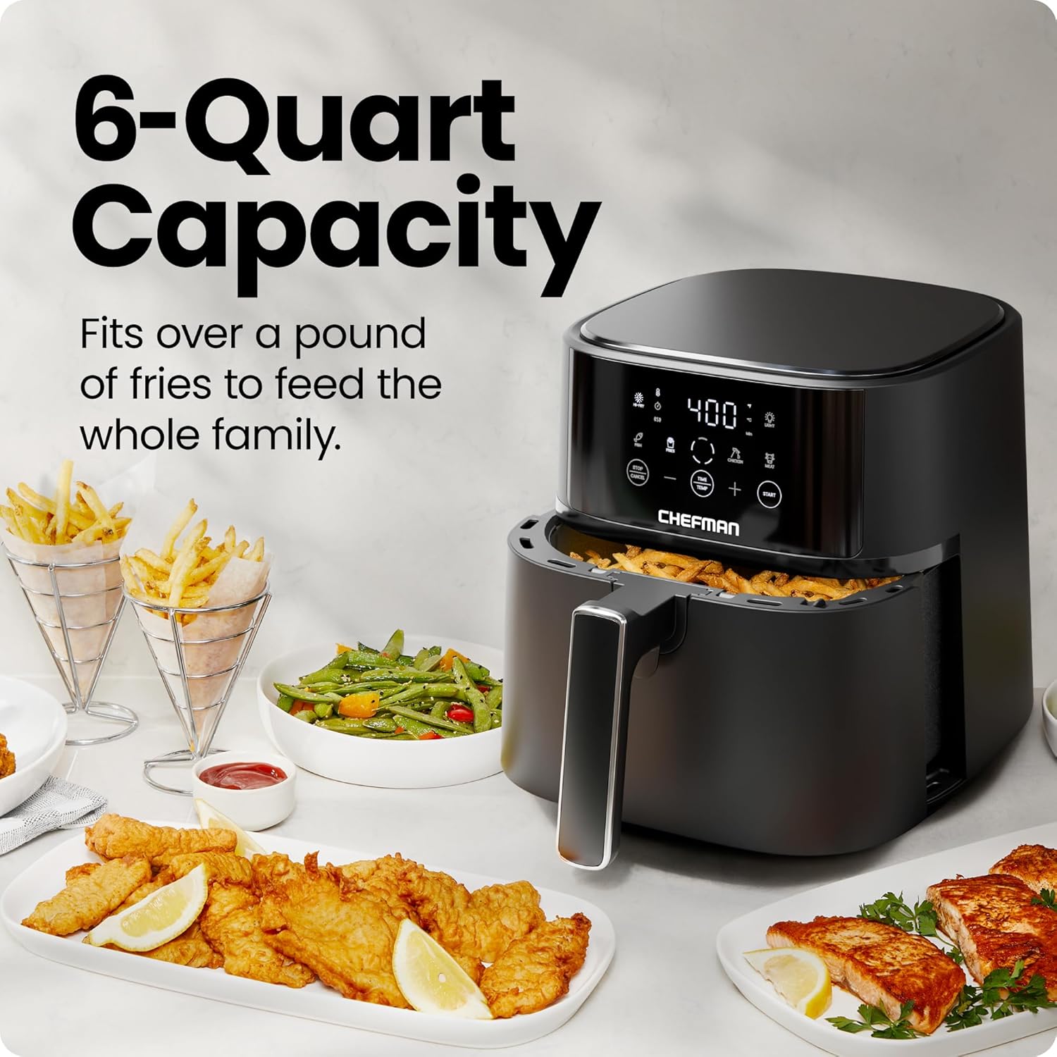 AUCT 15299 - $85 Chefman Air Fryer 6 QT Compact Airfryer for Quick & Easy Meals in Minutes, Features - Image 3