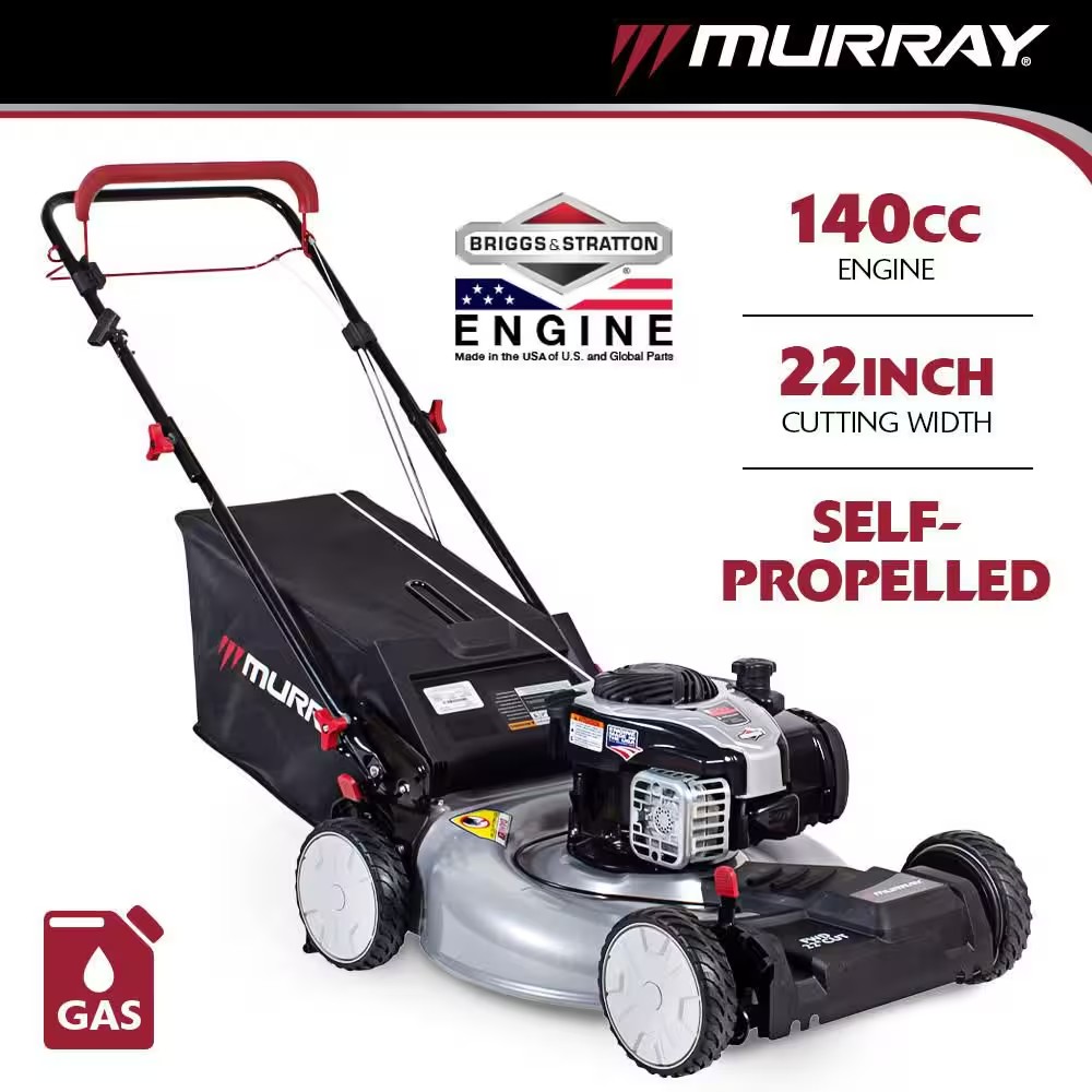 AUCT 14834mo - $389 Murray 22 in. 140 cc Briggs & Stratton Walk Behind Gas