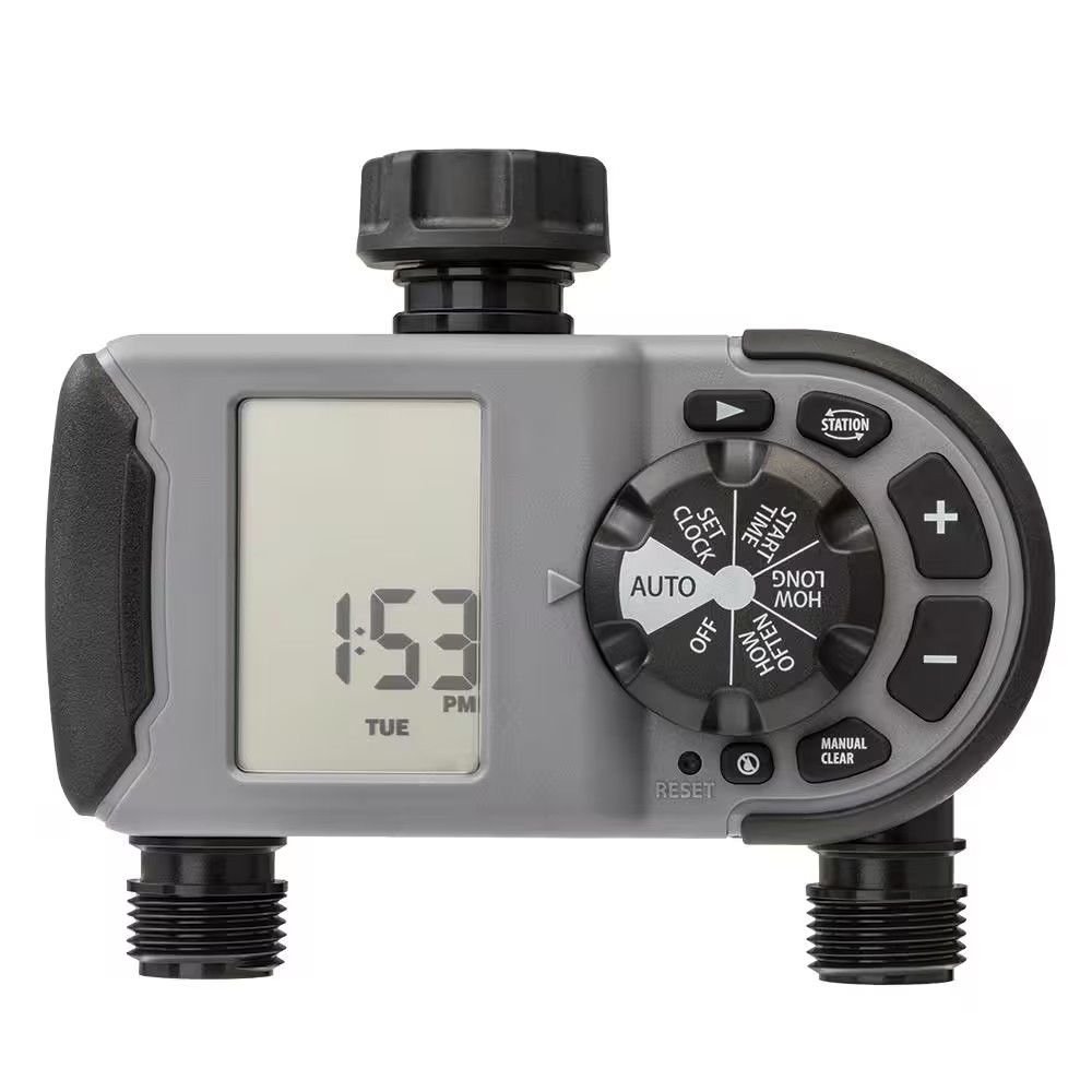 AUCT 17086 - 2-Outlet Programmable Hose Watering Timer Sprinkler Timer
