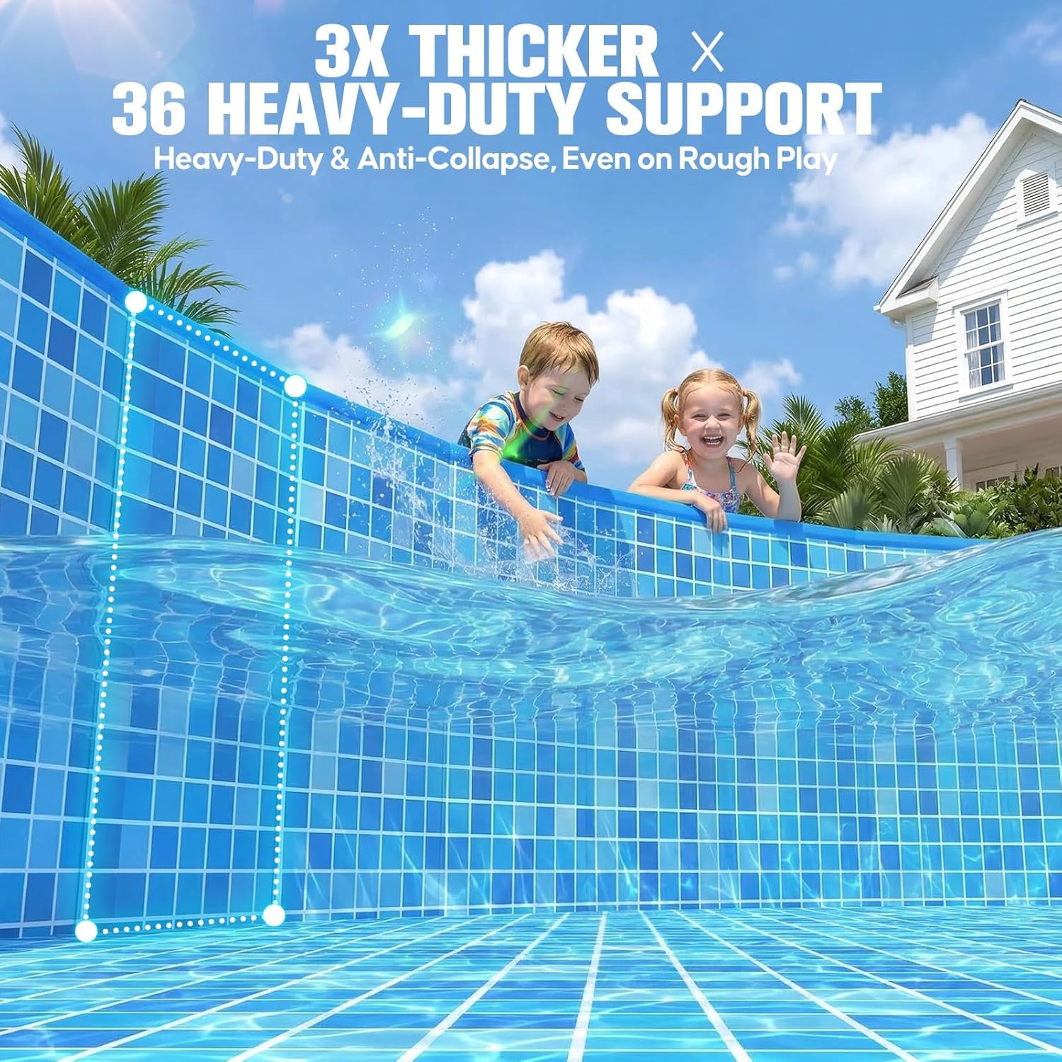 AUCT 16607 - $80 2026 Large Foldable Pool,Non-Inflatable Pool for Adult,Foldable Swimming Pool,Plastic - Image 3
