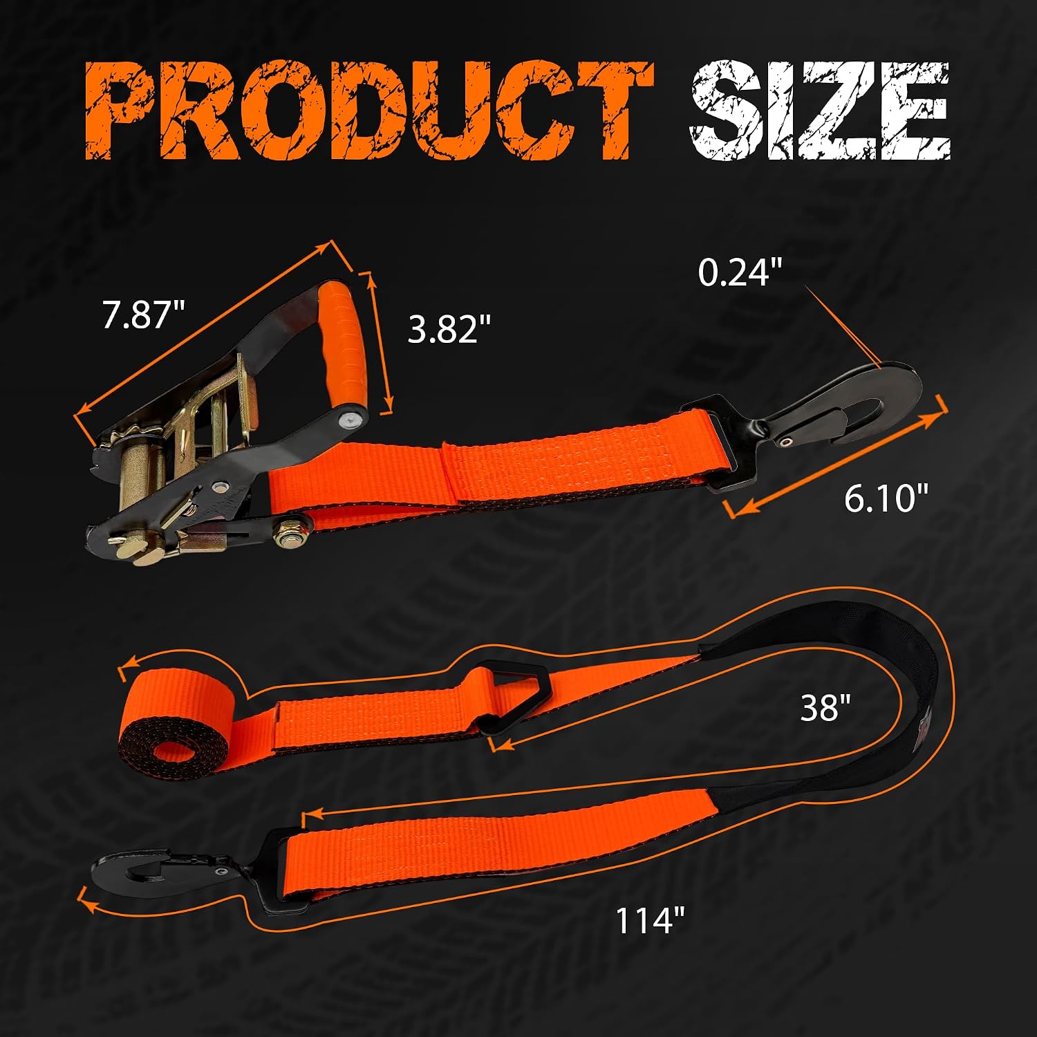 AUCT 16774 – $78 2″ x 114″ Heavy Duty Car Tie Down Straps with