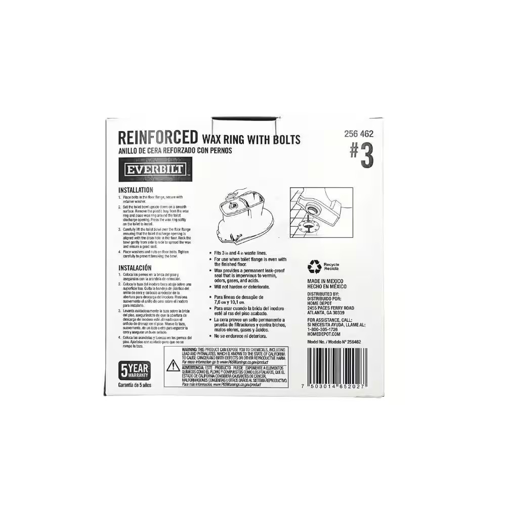 AUCT 14453 - $72 Case of 12 - Everbilt 3 in. and 4 in. Adhesive Toilet Wa - Image 3
