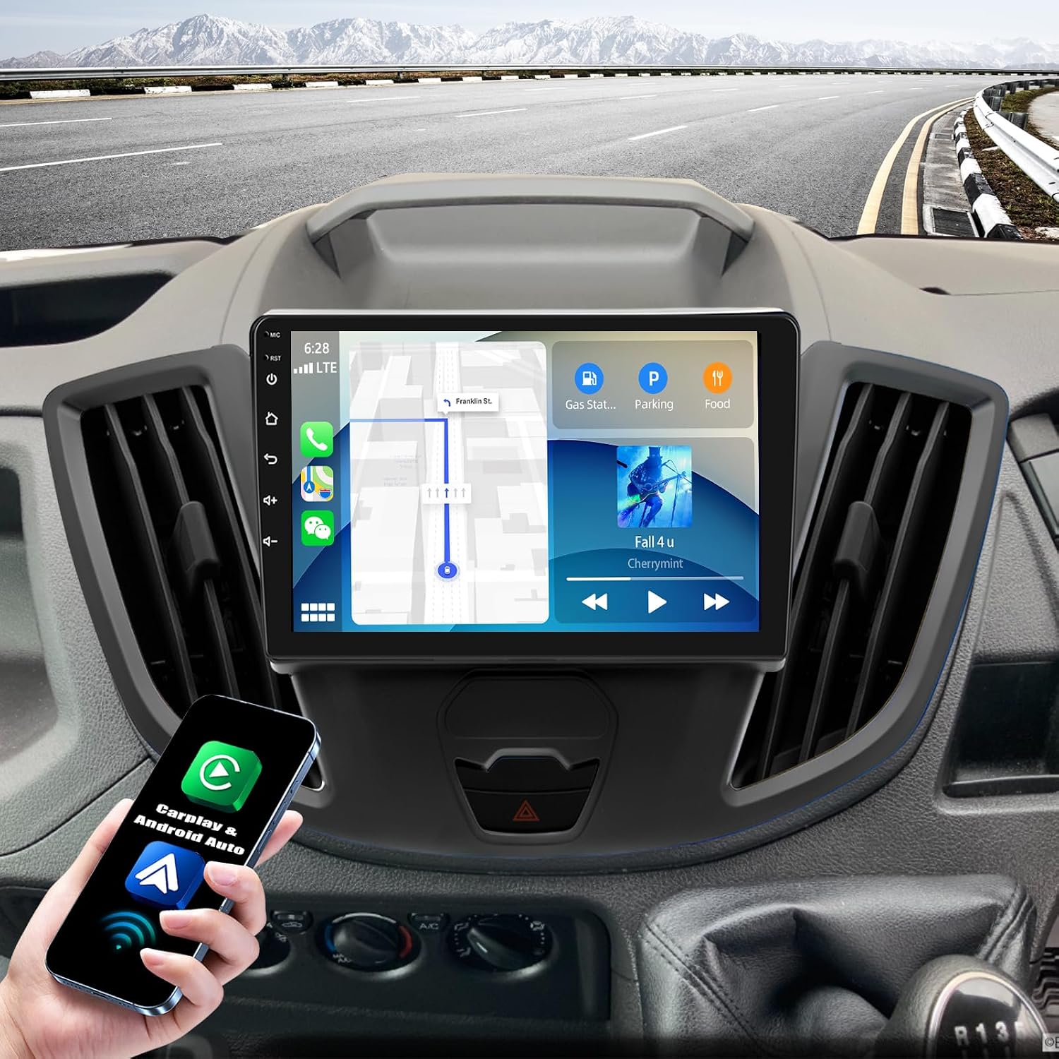 AUCT 17341 - $81 9' Android Car Radio for Ford Transit 2013 2014 2015 2016 2017 2018 2019 Stereo Upgrad