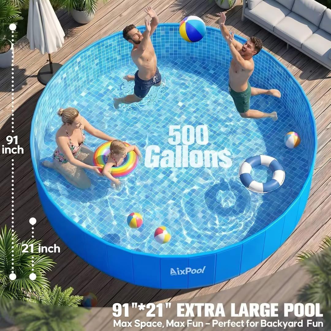 AUCT 16607 - $80 2026 Large Foldable Pool,Non-Inflatable Pool for Adult,Foldable Swimming Pool,Plastic - Image 2