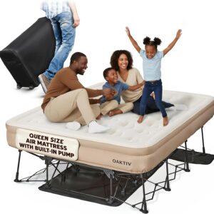 AUCT 14493 - $418 Oaktiv Queen Air Mattress with Frame, Self Inflating/De