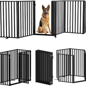 AUCT 14689 - $130 Full Metal Freestanding Dog Gates with Door, 36" Height