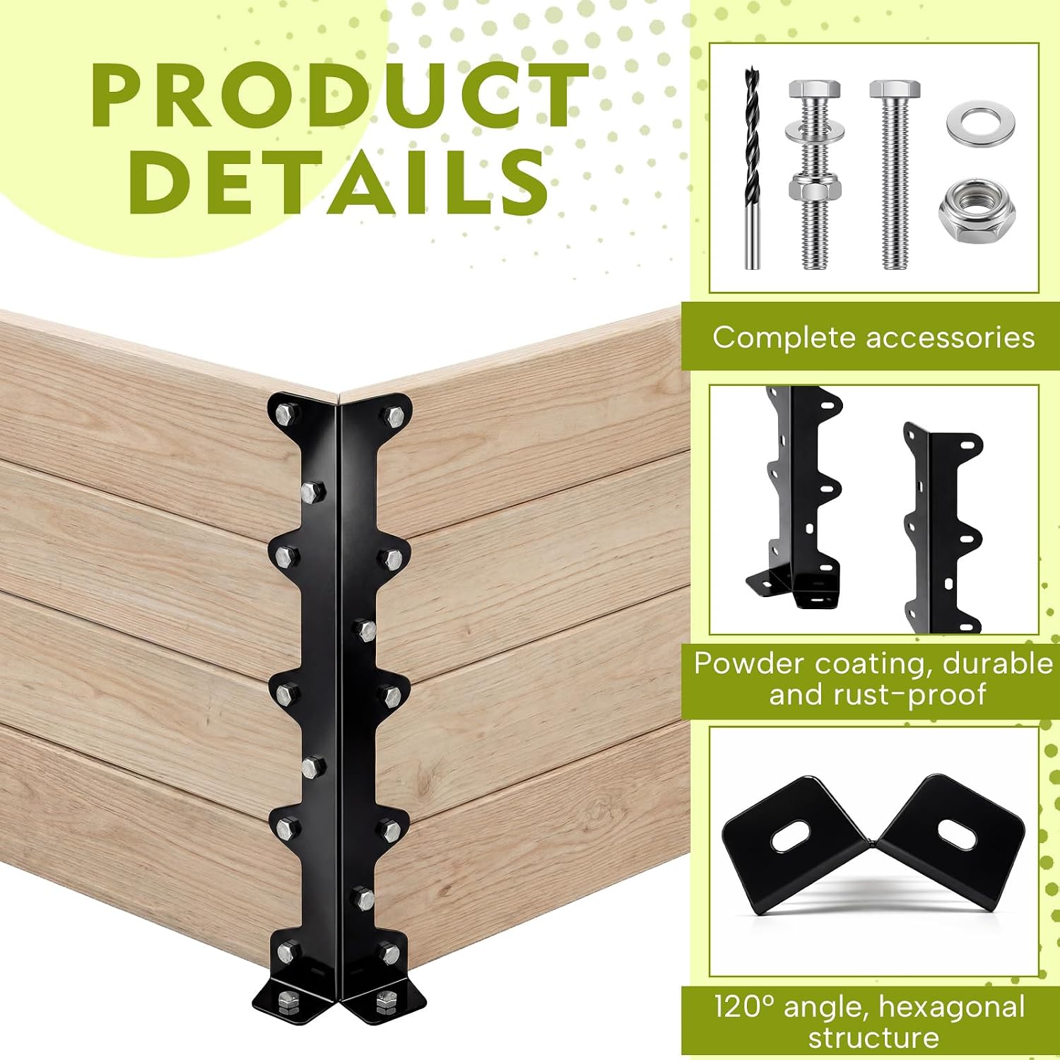 AUCT 14474 - $157 6 Pack Gaga Ball Pit Brackets 25 x 5 Inch 120 Degree He - Image 3