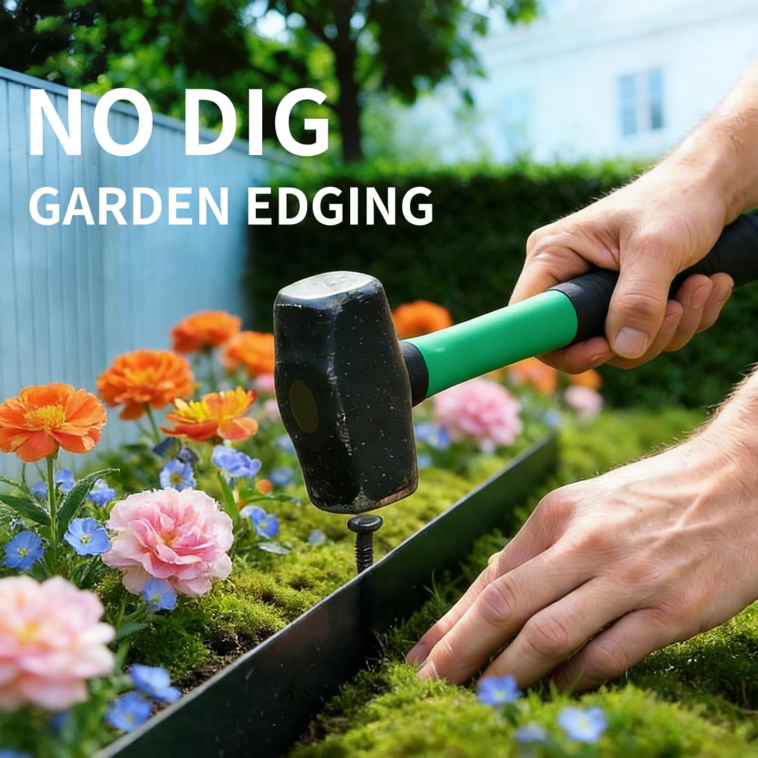 AUCT 17269 - Kryonix 4 in x 60 ft Landscape Edging with Stakes | Flexible plastic no-dig garden edging - Image 4