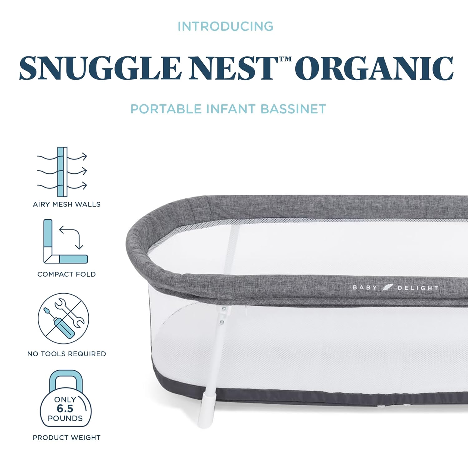 AUCT 14497 - $60 Baby Delight Snuggle Nest Bassinet, Portable Baby Bed, f - Image 2