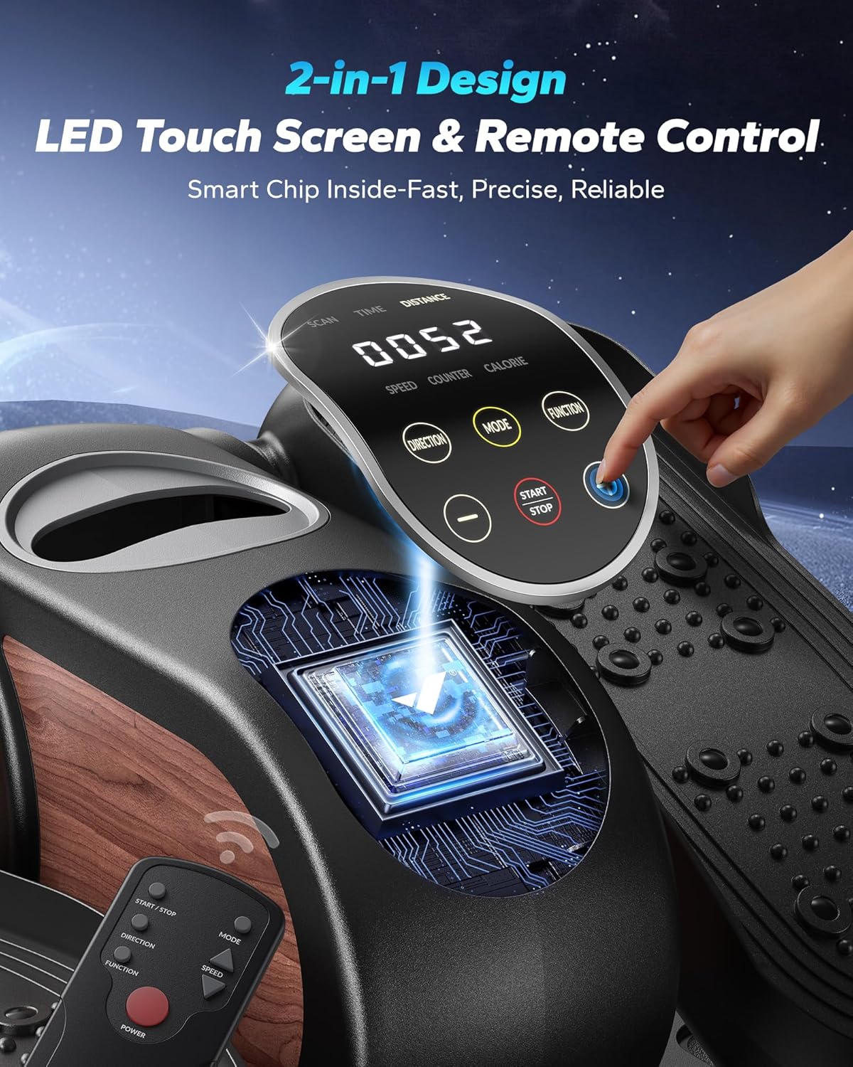 AUCT 17020 - $100 MERACH Under Desk Elliptical Machine, Leg Exerciser While Sitting for Seniors with 12 - Image 4