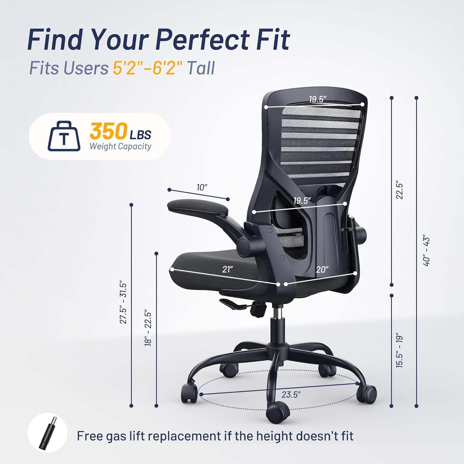 AUCT 14488 - $150 Office Desk Chair for Long Hours & Lower Back Pain Reli - Image 3