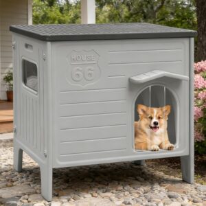 AUCT 14739 - $82 Dog House Outdoor Weatherpoof Plastic Dogs Houses Indoor