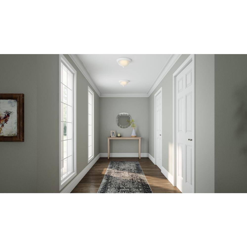 AUCT 14830 - 11 in. 2-Light White Flush Mount - Image 2