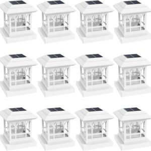 AUCT 16609 - $133 4x4 Post Solar Lights Crackle Glass Solar Post Cap Lights 20 Lumens | Warm White & RG