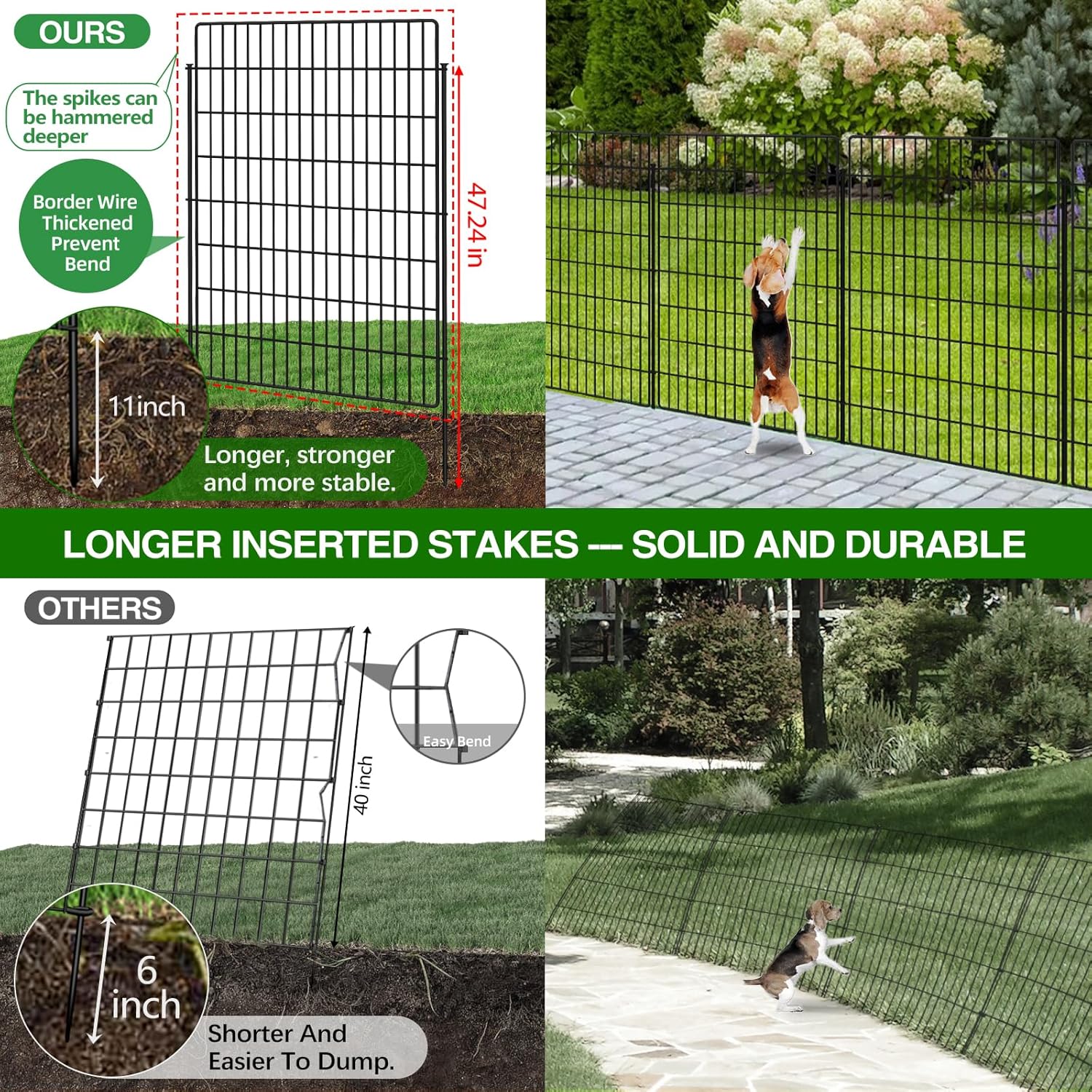 AUCT 16977 - $130 10 Panels Garden Fencing Animal Barrier with Lock, 40 in(H) X 24 ft(L) Dog Fence Outd - Image 4