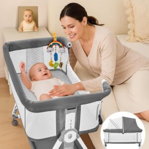 AUCT 14779 - $98 4-in-1 Baby Bassinets Bedside Sleeper, Bedside Bassinet