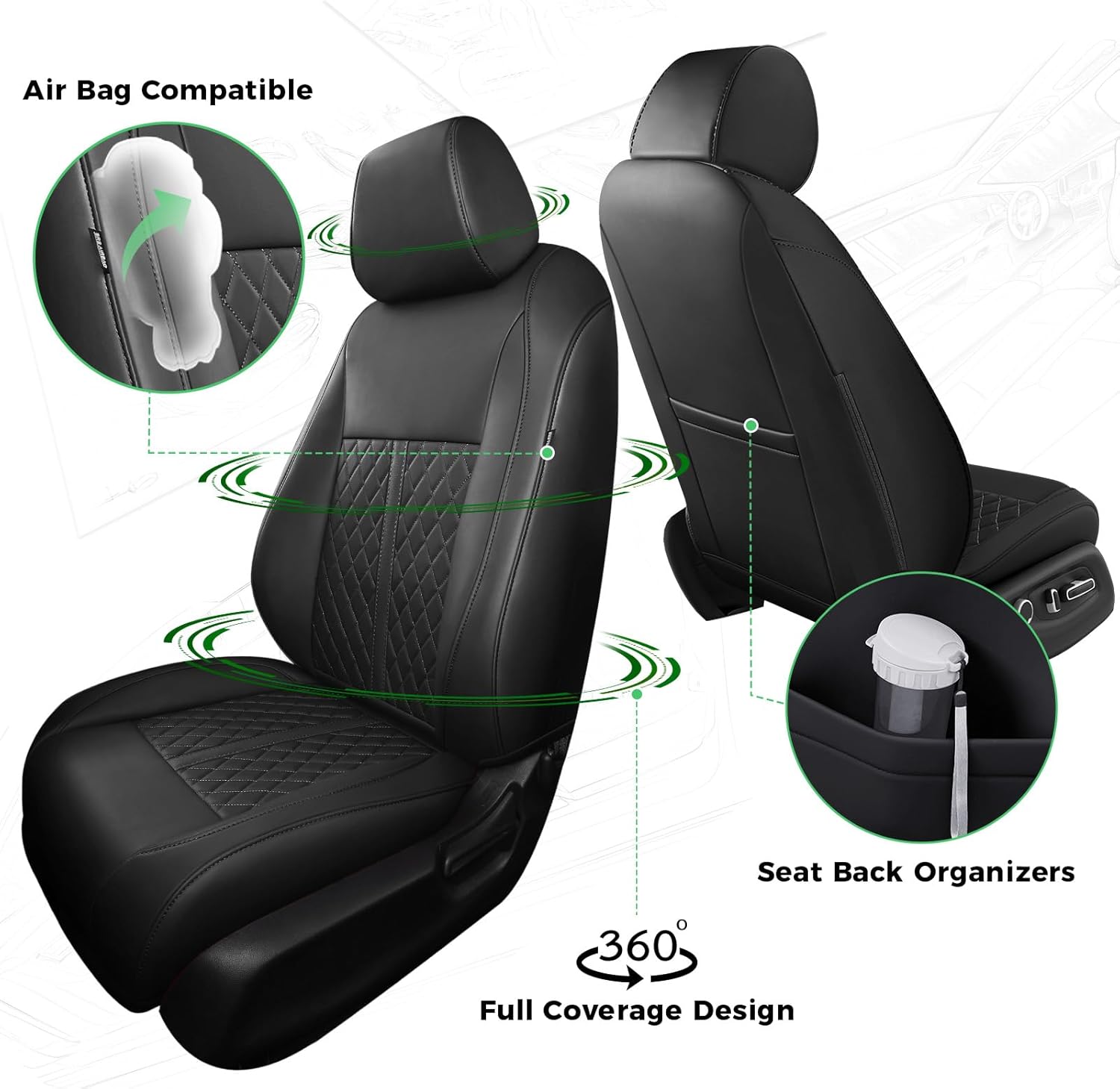 AUCT 16953 - $226 Custom Fit Seat Covers for Honda Civic 2022-2026 | Sedan EX 2022-2026, Sport 2025 202 - Image 3