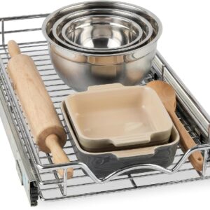 AUCT 18561 - $54 HOLDN' STORAGE Pull Out Cabinet Organizer, 11"W x 21"D Cabinet Drawer | Heavy-Duty Cad