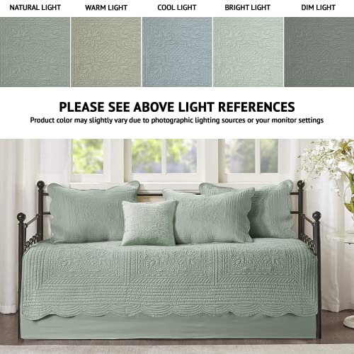 AUCT 18818 - $52 Madison Park Coastal Damask Quilted Daybed Cover Set, 6PC, 39"x75" - Image 2