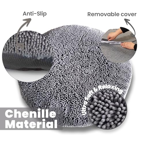 AUCT 18891 - $70 Muddy Mat Cloud K-9 Bed for Dogs & Cats, Soft & Relaxing Round Dog Bed, Chenille Mater - Image 2