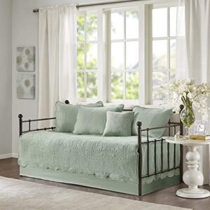AUCT 18818 - $52 Madison Park Coastal Damask Quilted Daybed Cover Set, 6PC, 39"x75"