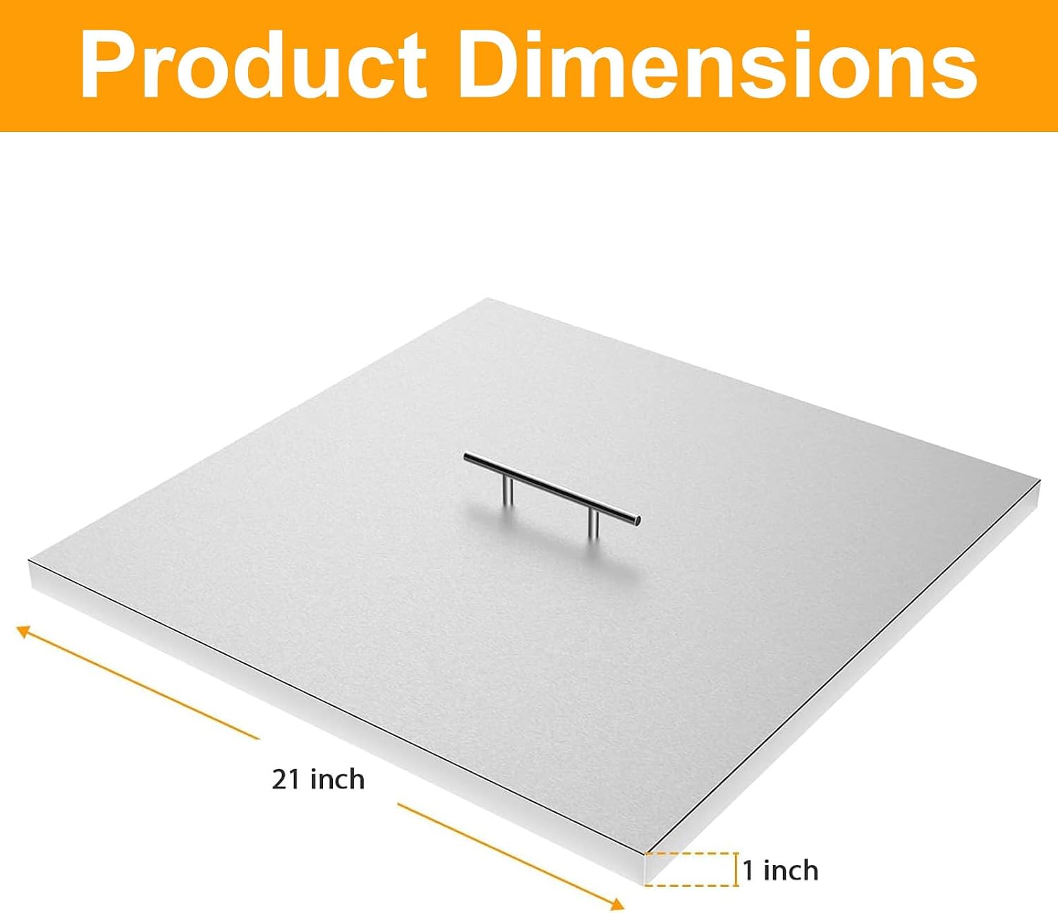 AUCT 19589 - $57 21"x21" 304 Stainless Steel Fire Pit Lid for 18" Square Fire Pit/Burner Pan - Image 3