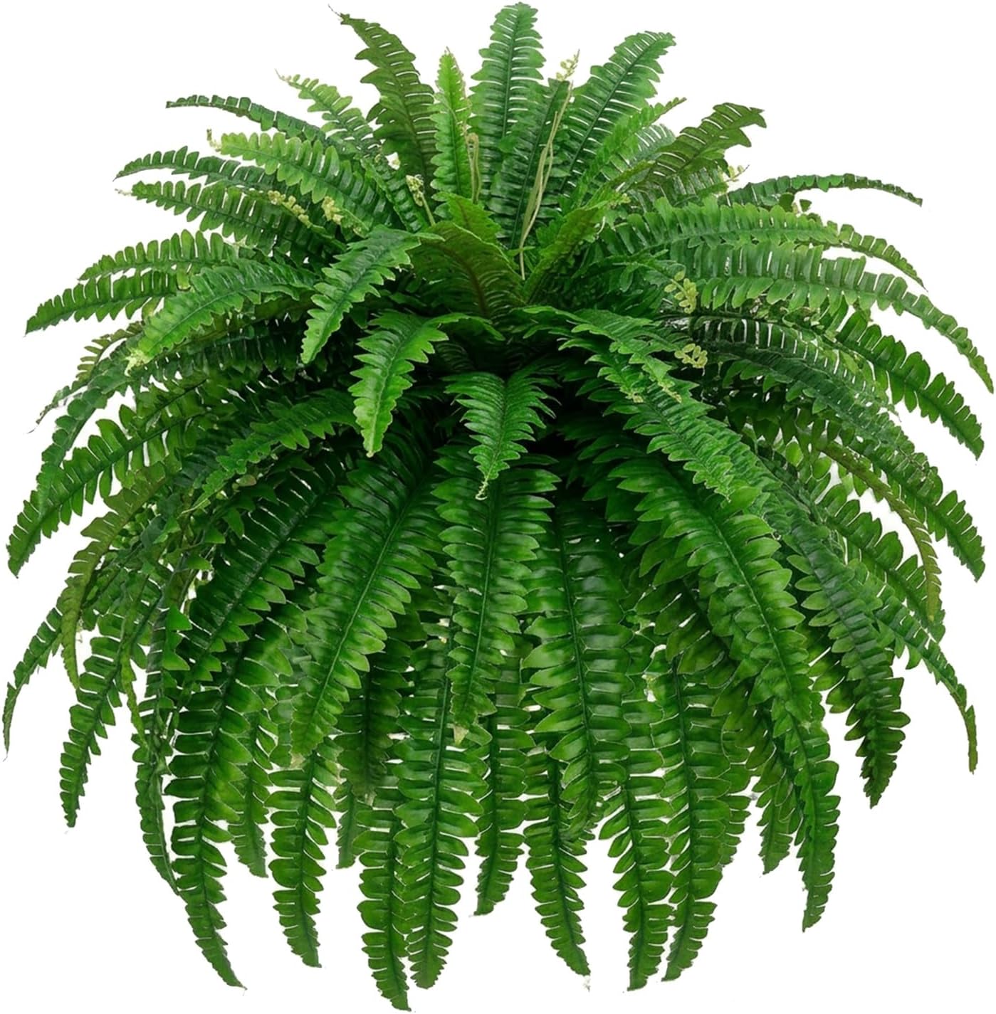 AUCT 18512 - GYERB 47" Large Artificial Boston Fern Plants for Outdoor Indoor, Fake Ferns for Front Por