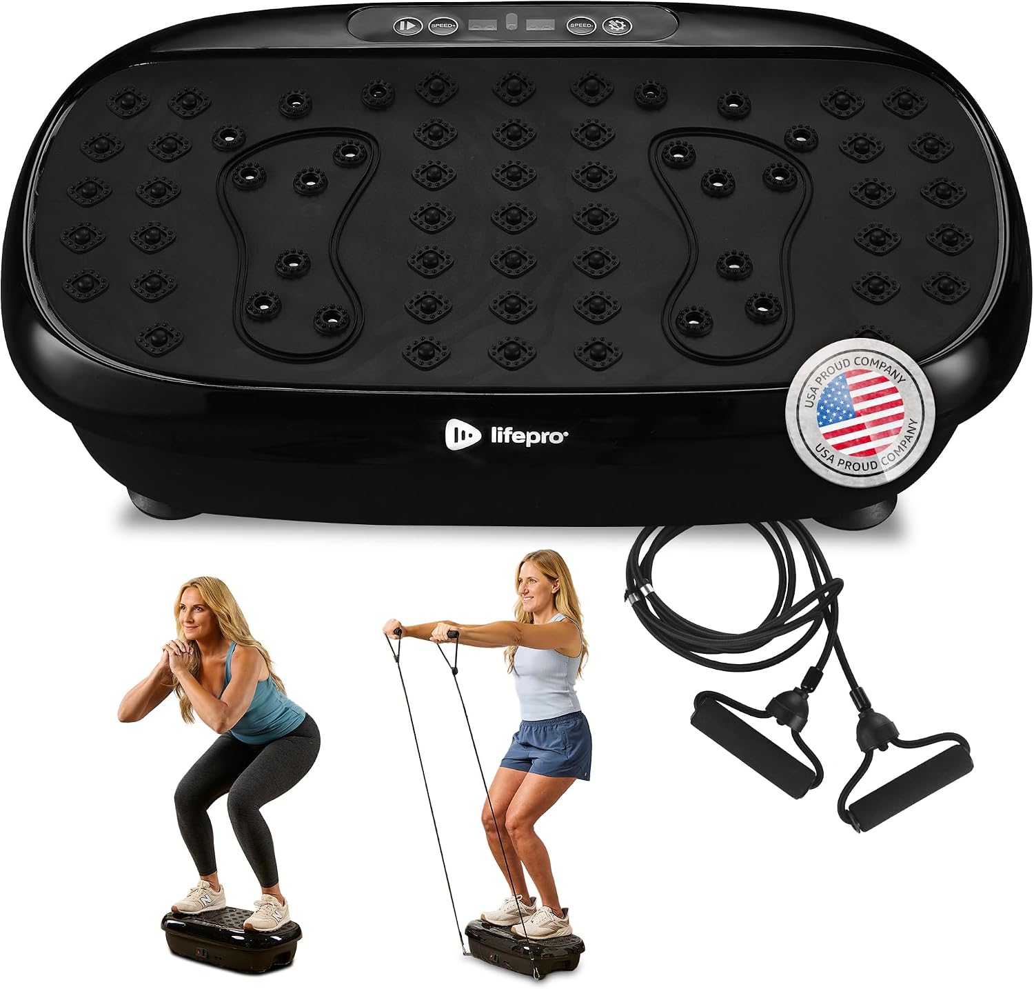 AUCT 18444 - $80 Lifepro HexaPlate Lite Compact Vibration Plate with Magnetic Acupoints | 10 Preset Pro
