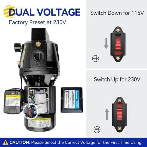 AUCT 17945 - $199 Acquaer Shallow Well Jet Pump,Cast Iron, Well Depth Up to 25ft, 115V/230V Dual Voltag - Image 4