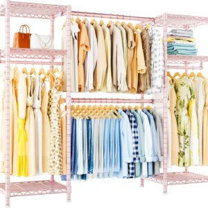 AUCT 19598 - $120 Ulif E7 Garment Rack, Heavy Duty Clothes Storage System with Extendable Rod