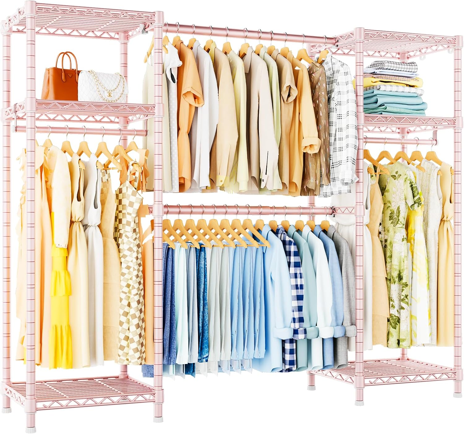 AUCT 19598 - $120 Ulif E7 Garment Rack, Heavy Duty Clothes Storage System with Extendable Rod